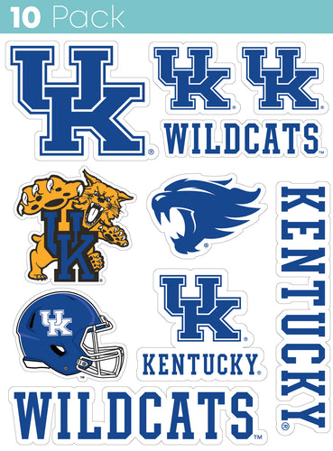 Kentucky Wildcats 10-Pack, 4 inches in size on one of its sides NCAA Durable School Spirit Vinyl Decal Sticker