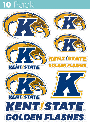 Kent State University 10-Pack, 4 inches in size on one of its sides NCAA Durable School Spirit Vinyl Decal Sticker