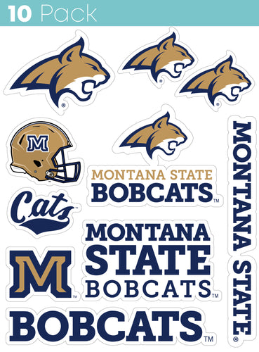 Montana State Bobcats 10-Pack, 4 inches in size on one of its sides NCAA Durable School Spirit Vinyl Decal Sticker