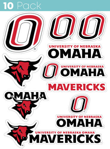 Nebraska at Omaha 10-Pack, 4 inches in size on one of its sides NCAA Durable School Spirit Vinyl Decal Sticker