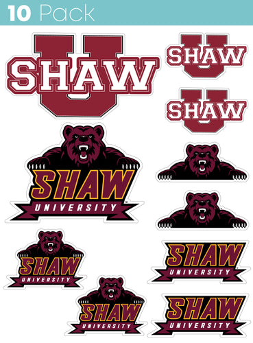 Shaw University Bears 10-Pack, 4 inches in size on one of its sides NCAA Durable School Spirit Vinyl Decal Sticker