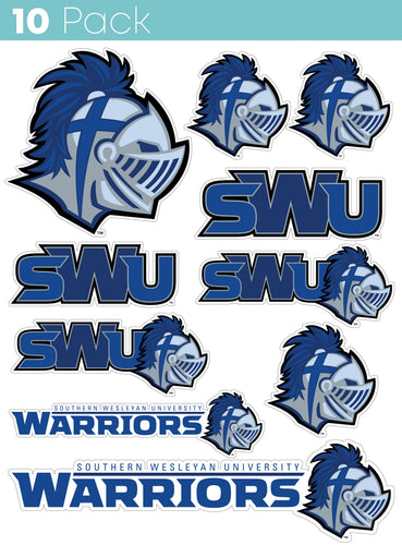 Southern Wesleyan University 10-Pack, 4 inches in size on one of its sides NCAA Durable School Spirit Vinyl Decal Sticker