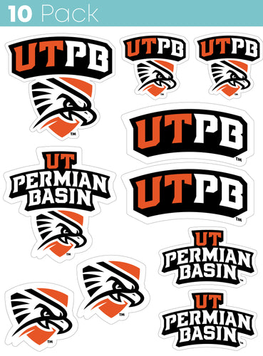 University of Texas of the Permian Basin 10-Pack, 4 inches in size on one of its sides NCAA Durable School Spirit Vinyl Decal Sticker