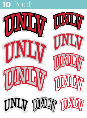 UNLV Rebels 10-Pack, 4 inches in size on one of its sides NCAA Durable School Spirit Vinyl Decal Sticker