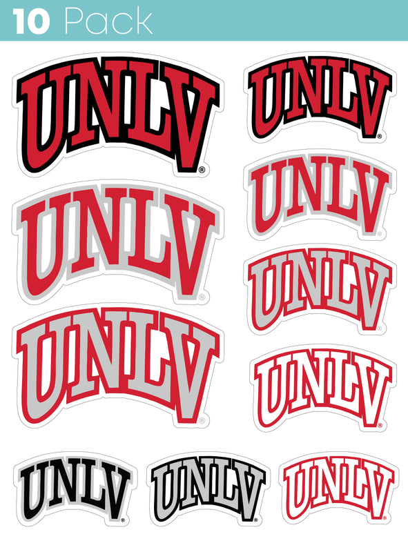 UNLV Rebels 10-Pack, 4 inches in size on one of its sides NCAA Durable School Spirit Vinyl Decal Sticker