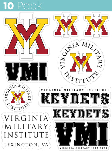 VMI Keydets 10-Pack, 4 inches in size on one of its sides NCAA Durable School Spirit Vinyl Decal Sticker