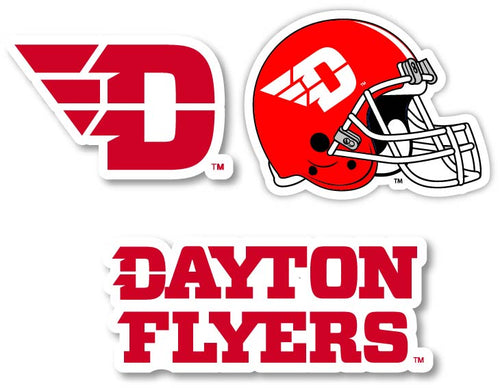 Dayton Flyers 3 Pack 4-Inch Each NCAA Durable School Spirit Vinyl Decal Sticker