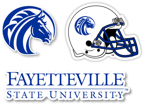 Fayetteville State University 3 Pack 4-Inch Each NCAA Durable School Spirit Vinyl Decal Sticker