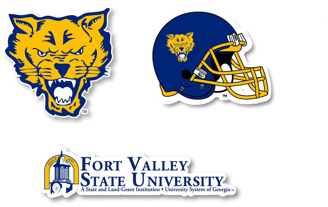 Fort Valley State University Vinyl Decal Sticker 3 Pack 4-Inch Each