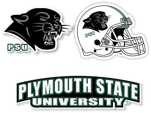 Plymouth State University 3 Pack 4-Inch Each NCAA Durable School Spirit Vinyl Decal Sticker