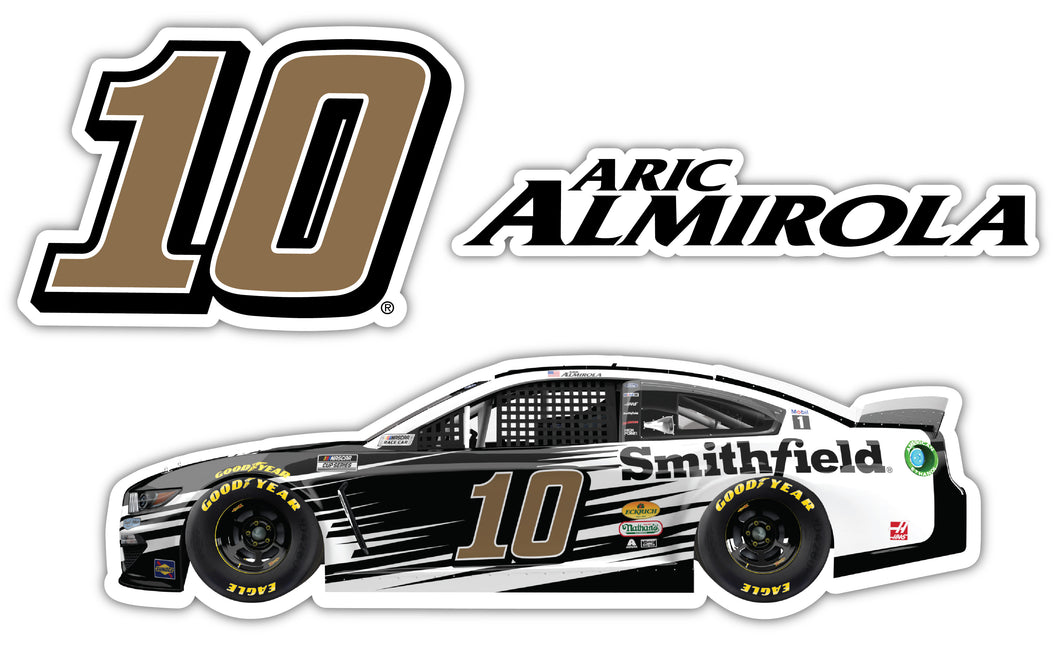 Aric Almirola #10 3 Pack Laser Cut Decal