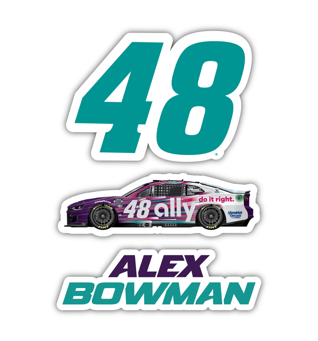 #48 Alex Bowman  3 Pack Laser Cut Decal