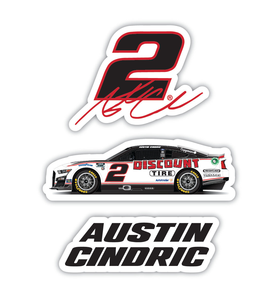 #2 Austin Cindric 3 Pack Laser Cut Decal – R & R INC.