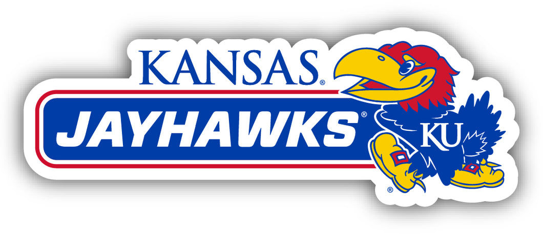 Kansas Jayhawks 4-Inch Wide NCAA Durable School Spirit Vinyl Decal Sticker