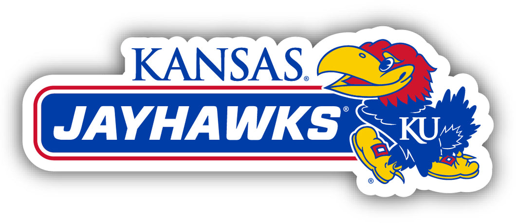 Kansas Jayhawks 4-Inch Wide NCAA Durable School Spirit Vinyl Decal Sticker