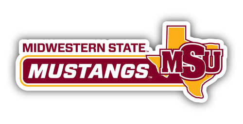 Midwestern State University Mustangs 4-Inch Wide NCAA Durable School Spirit Vinyl Decal Sticker