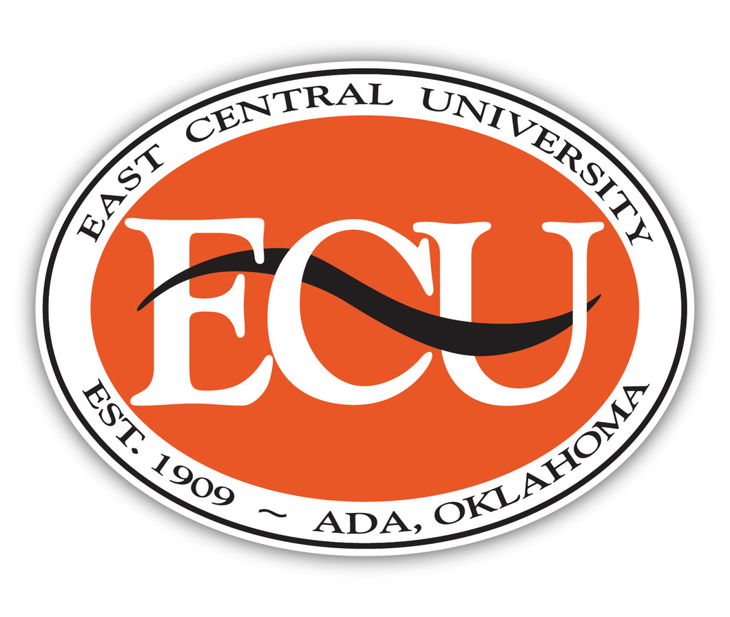 East Central University Tigers 4-Inch Elegant School Logo NCAA Vinyl Decal Sticker for Fans, Students, and Alumni