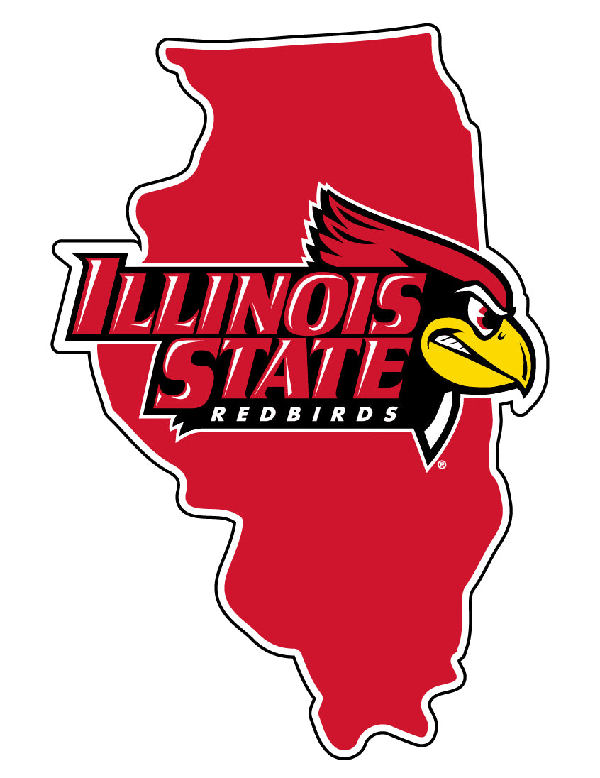 Illinois State Redbirds 4-Inch State Shape NCAA Vinyl Decal Sticker for Fans, Students, and Alumni