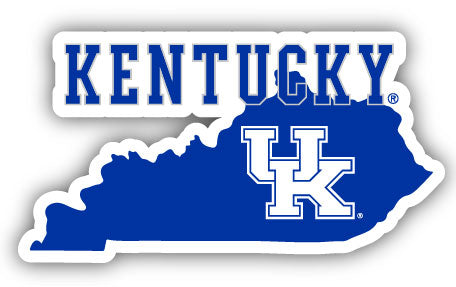 Kentucky Wildcats 4-Inch State Shape NCAA Vinyl Decal Sticker for Fans, Students, and Alumni