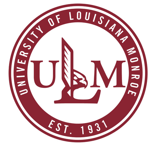 University of Louisiana Monroe 12-Inch on one of its sides NCAA Durable School Spirit Vinyl Decal Sticker