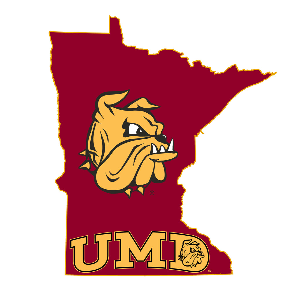 Minnesota Duluth Bulldogs 4-Inch State Shape NCAA Vinyl Decal Sticker for Fans, Students, and Alumni