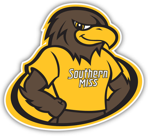 Southern Mississippi Golden Eagles 4-Inch Elegant School Logo NCAA Vinyl Decal Sticker for Fans, Students, and Alumni