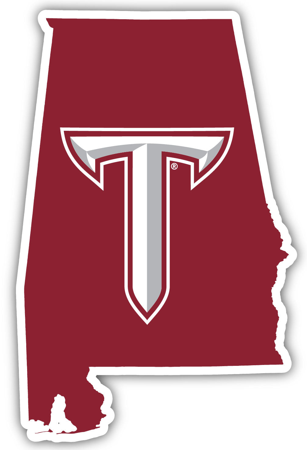 Troy University 12-Inch on one of its sides NCAA Durable School Spirit Vinyl Decal Sticker