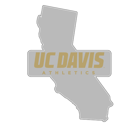 UC Davis Aggies 4-Inch State Shape NCAA Vinyl Decal Sticker for Fans, Students, and Alumni