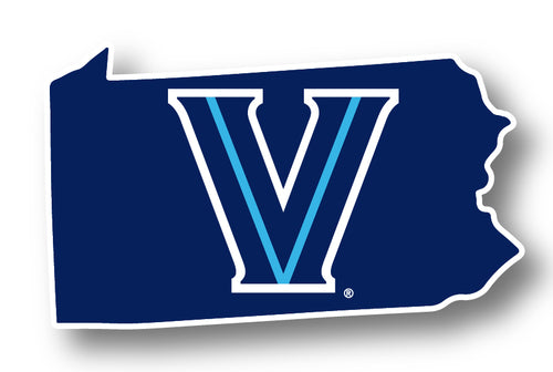 Villanova Wildcats 4-Inch State Shape NCAA Vinyl Decal Sticker for Fans, Students, and Alumni