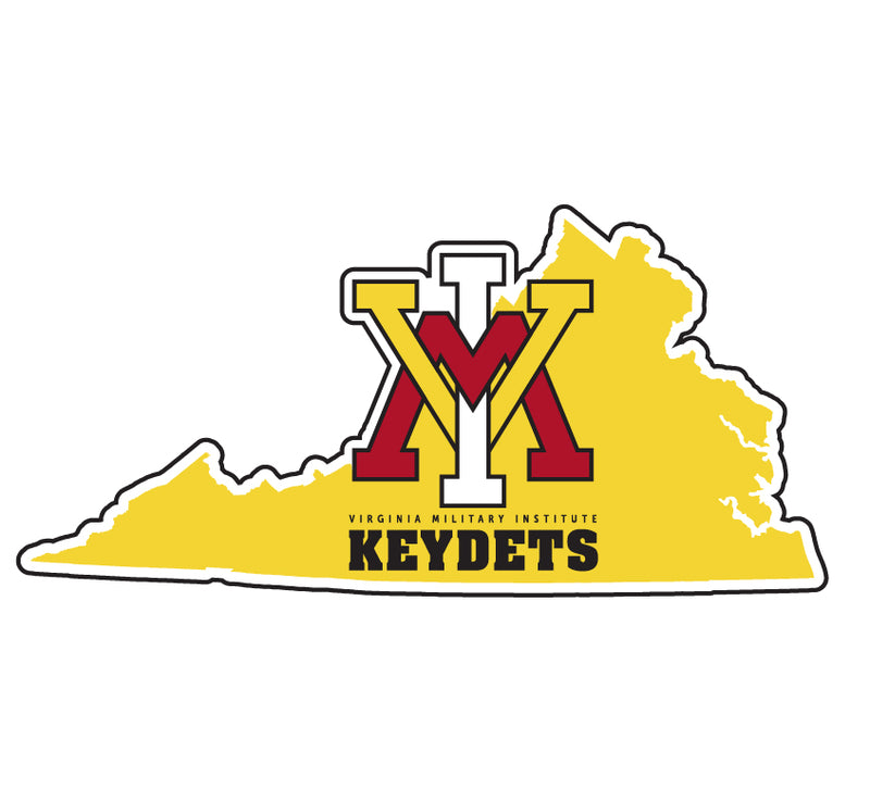 VMI Keydets 4-Inch State Shape NCAA Vinyl Decal Sticker for Fans, Students, and Alumni