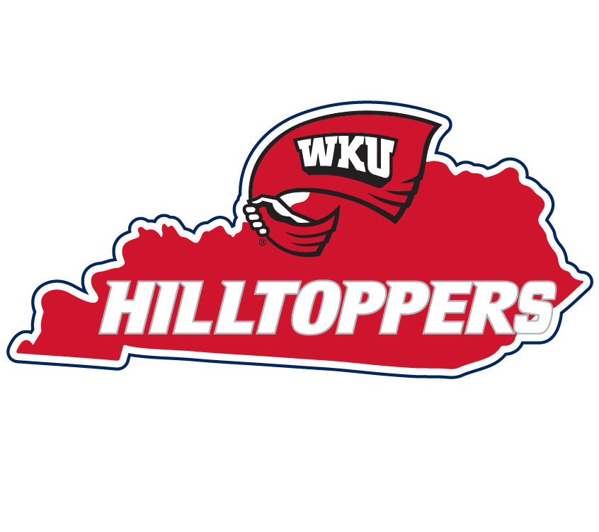 Western Kentucky Hilltoppers 4-Inch State Shape NCAA Vinyl Decal Sticker for Fans, Students, and Alumni