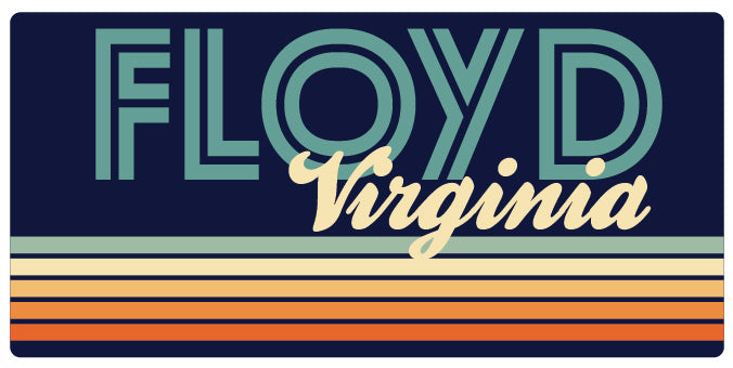 Floyd Virginia Retro Souvenir Decorative Stickers Choice of Size