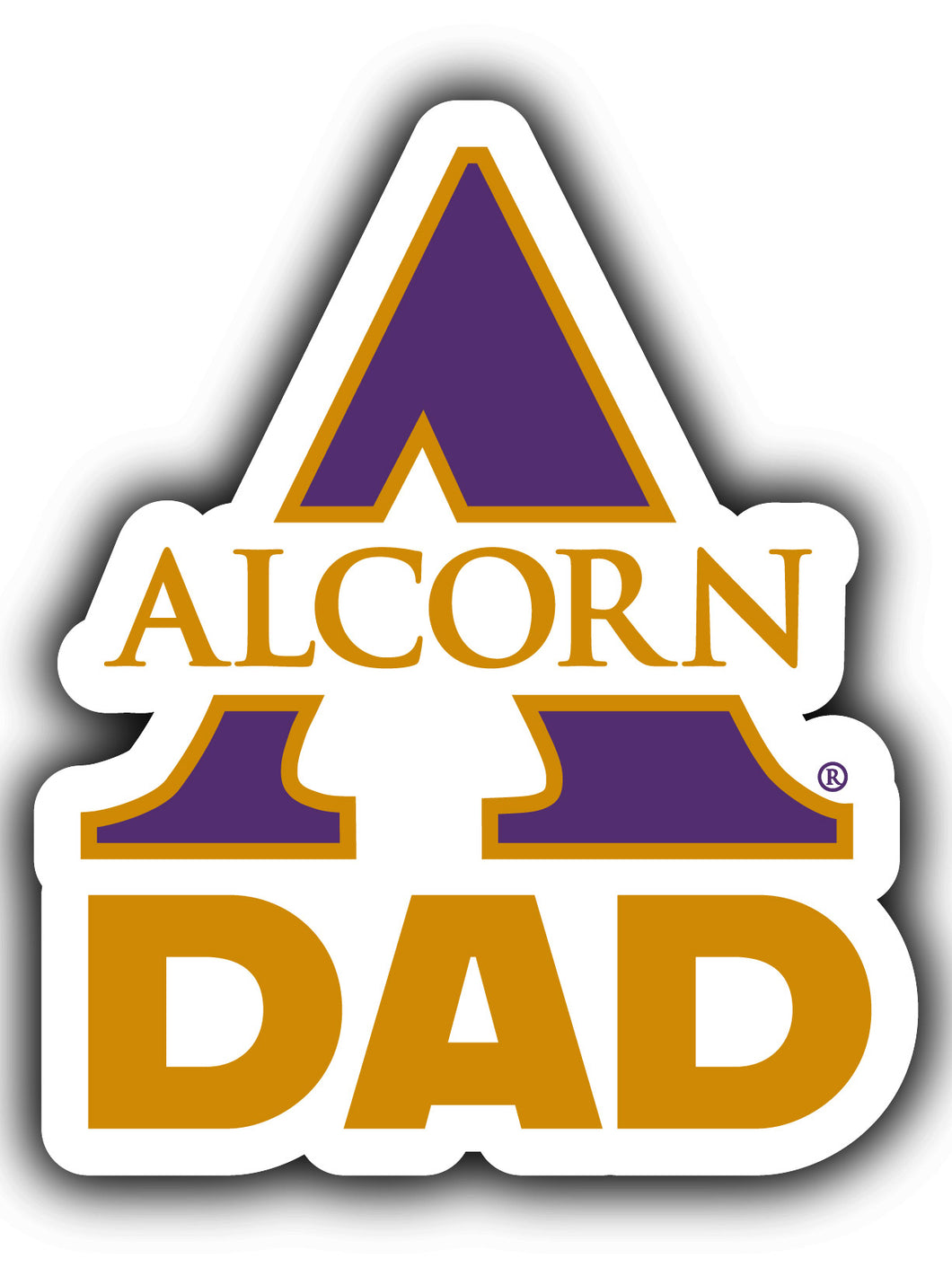 Alcorn State Braves 4-Inch Proud Dad NCAA - Durable School Spirit Vinyl Decal Perfect Gift for Dad