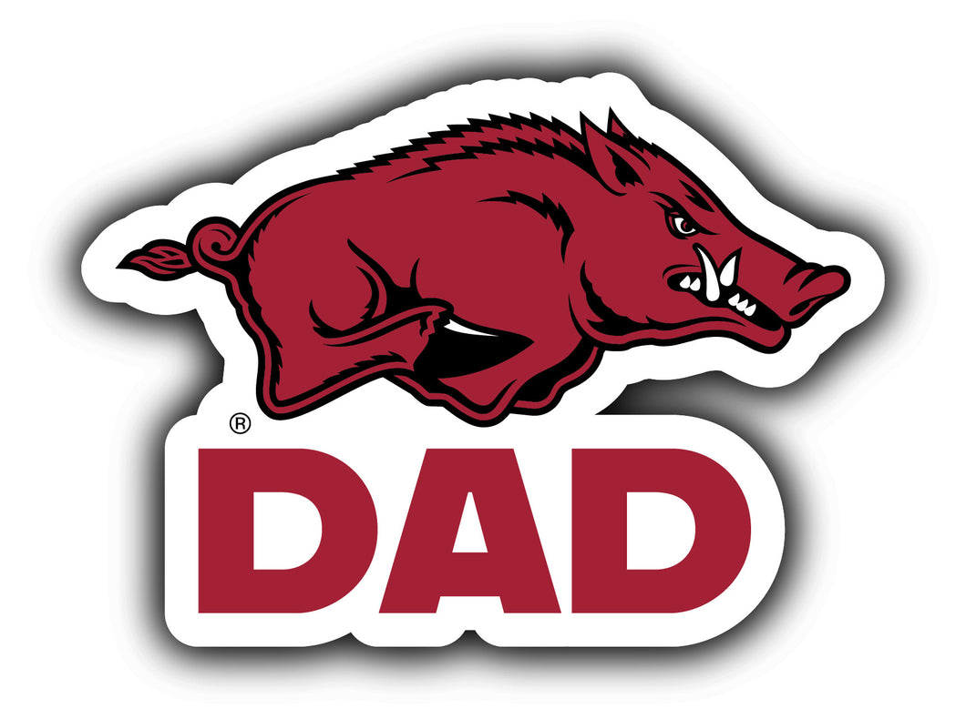 Arkansas Razorbacks 4-Inch Proud Dad NCAA - Durable School Spirit Vinyl Decal Perfect Gift for Dad