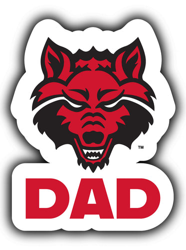 Arkansas State 4-Inch Proud Dad NCAA - Durable School Spirit Vinyl Decal Perfect Gift for Dad