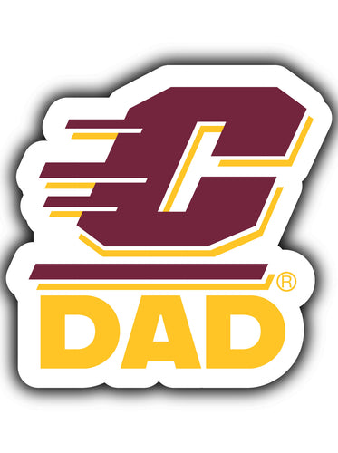 Central Michigan University 4-Inch Proud Dad NCAA - Durable School Spirit Vinyl Decal Perfect Gift for Dad