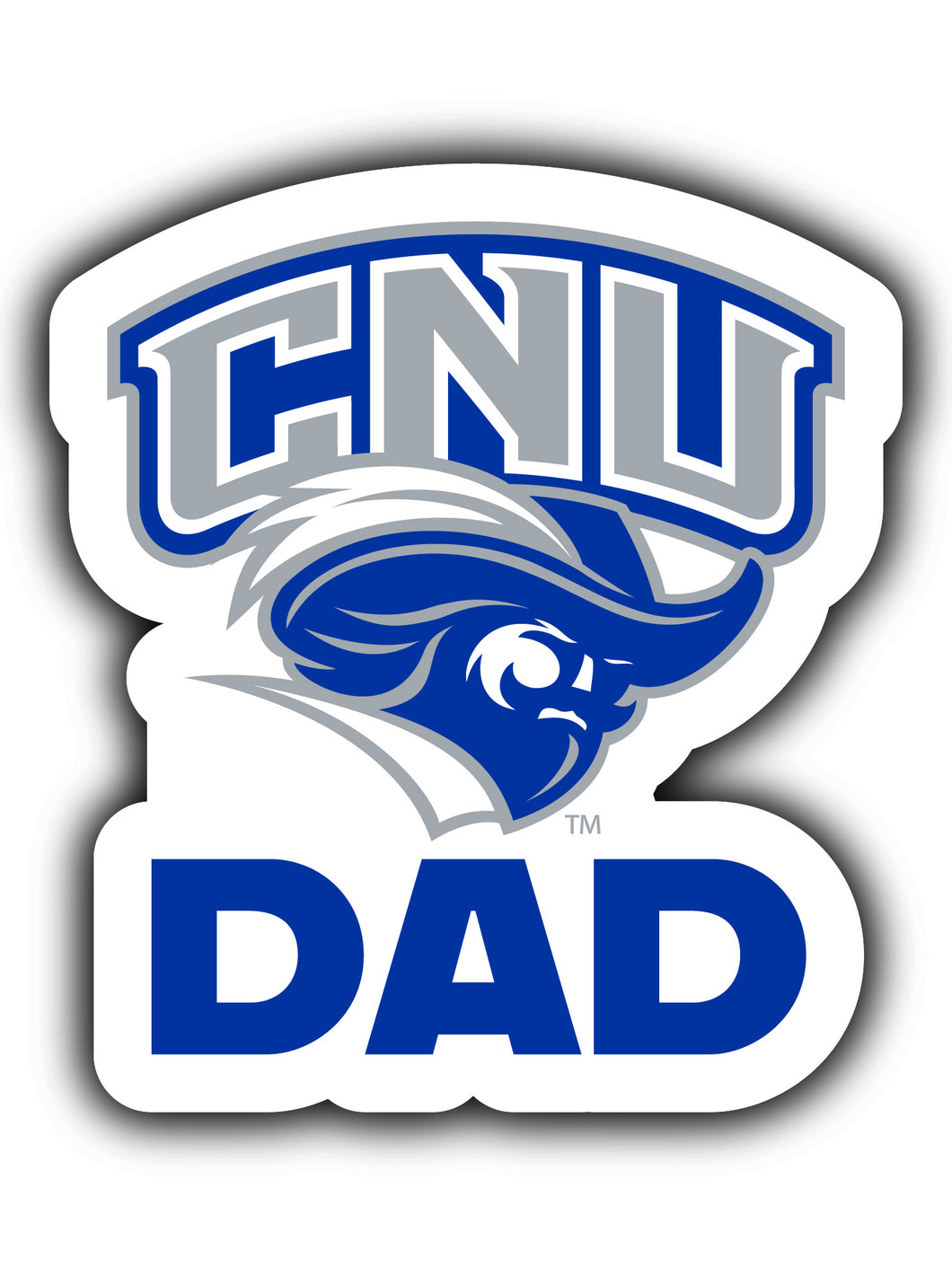 Christopher Newport Captains 4-Inch Proud Dad Die Cut Decal