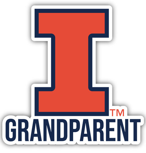 Illinois Fighting Illini 4-Inch Grandparent NCAA Vinyl Decal Sticker for Fans, Students, and Alumni