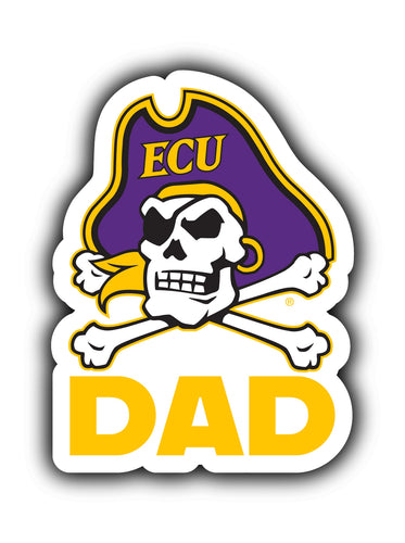 East Carolina Pirates 4-Inch Proud Dad NCAA - Durable School Spirit Vinyl Decal Perfect Gift for Dad