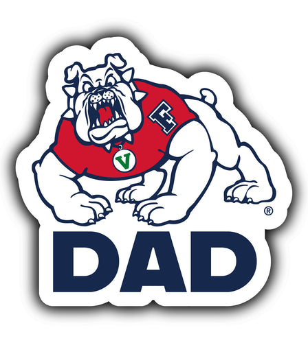 Fresno State Bulldogs 4-Inch Proud Dad NCAA - Durable School Spirit Vinyl Decal Perfect Gift for Dad