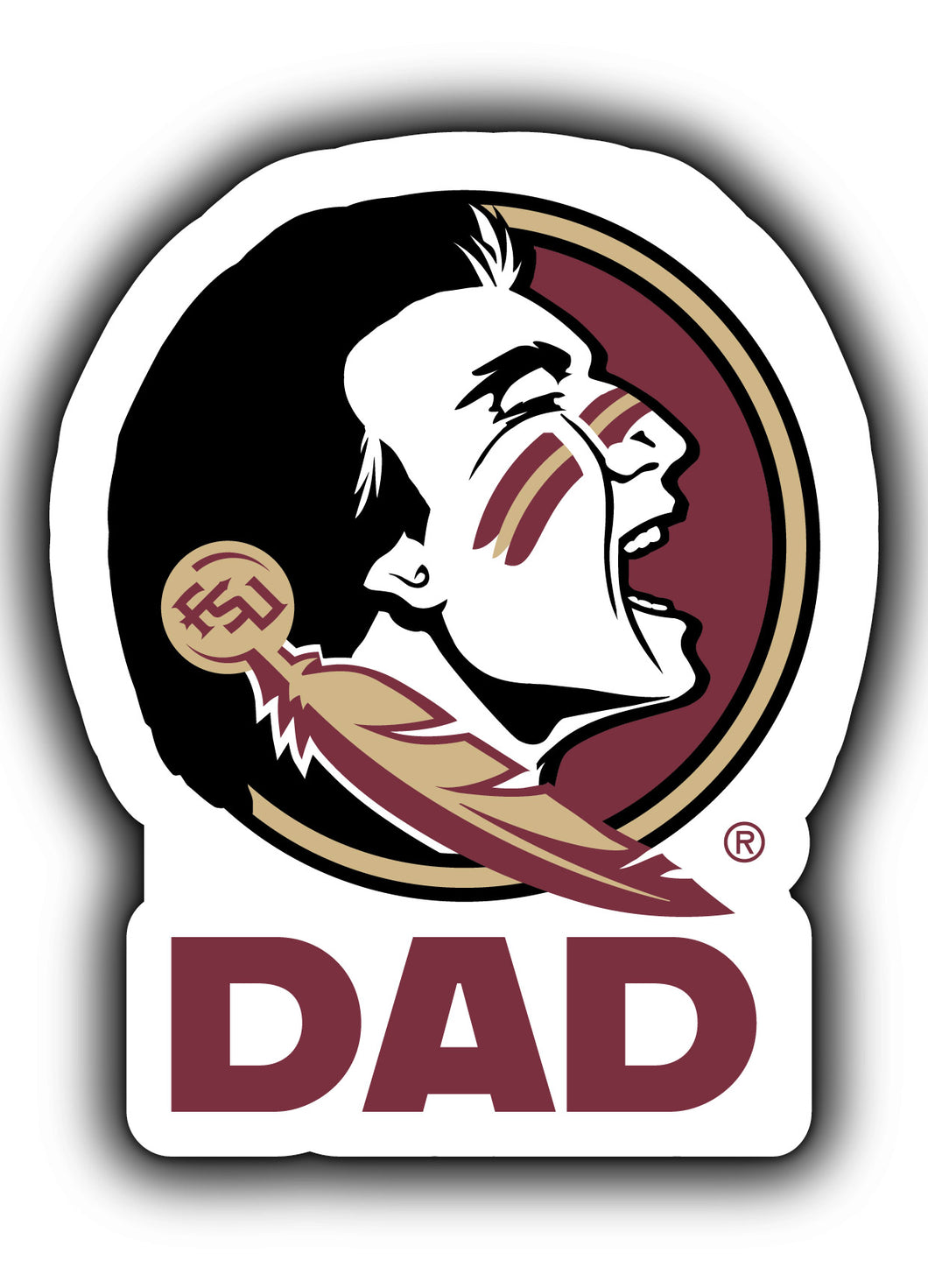Florida State Seminoles 4-Inch Proud Dad NCAA - Durable School Spirit Vinyl Decal Perfect Gift for Dad