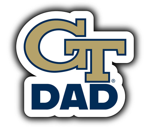 Georgia Tech Yellow Jackets 4-Inch Proud Dad NCAA - Durable School Spirit Vinyl Decal Perfect Gift for Dad