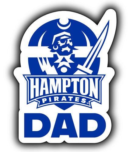 Hampton University 4-Inch Proud Dad NCAA - Durable School Spirit Vinyl Decal Perfect Gift for Dad