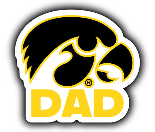 Iowa Hawkeyes 4-Inch Dad NCAA Vinyl Decal Sticker for Fans, Students, and Alumni