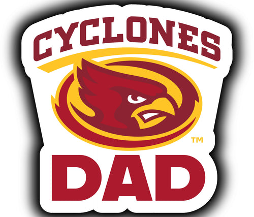 Iowa State Cyclones 4-Inch Proud Dad NCAA - Durable School Spirit Vinyl Decal Perfect Gift for Dad