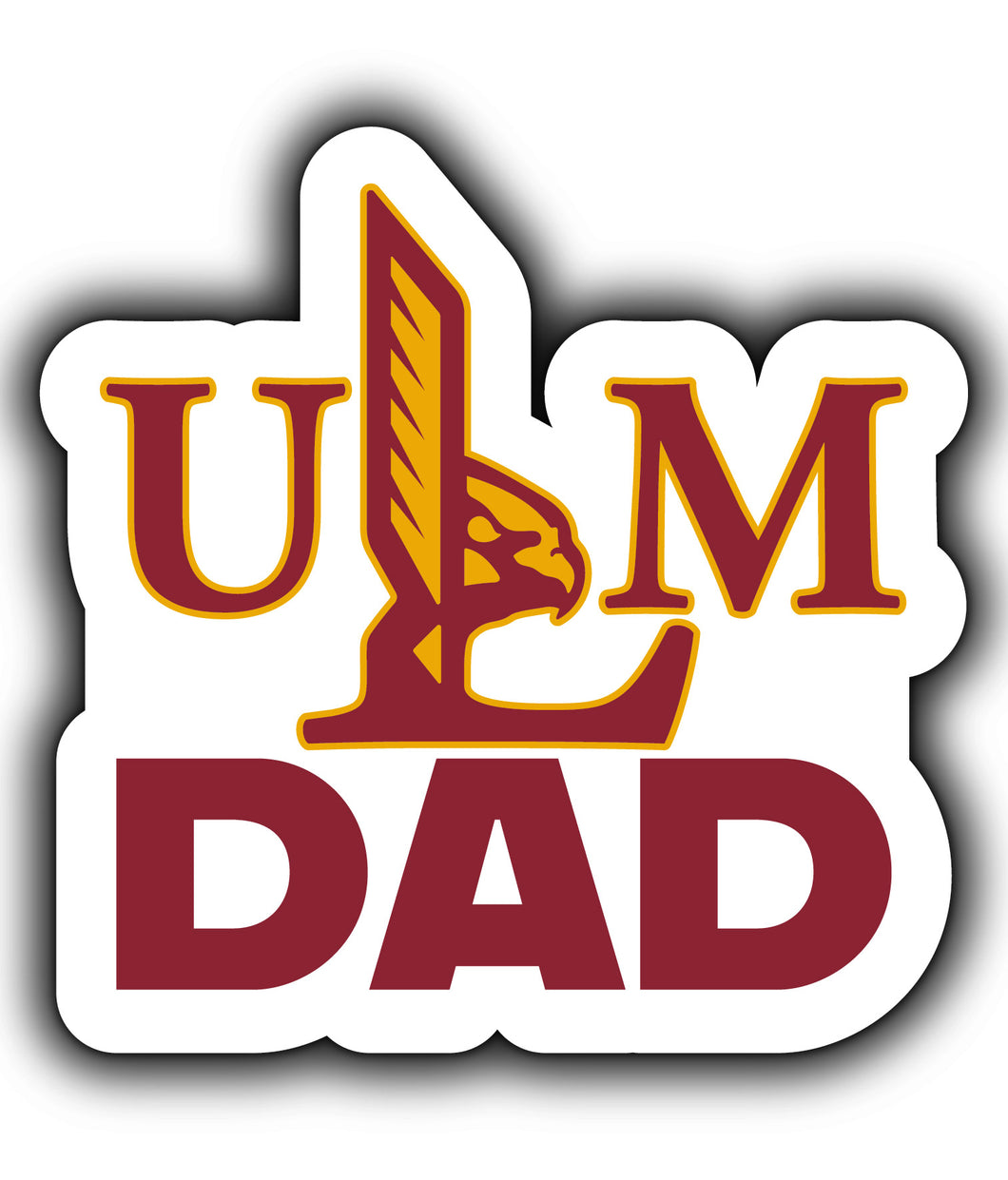 University of Louisiana Monroe 4-Inch Proud Dad NCAA - Durable School Spirit Vinyl Decal Perfect Gift for Dad