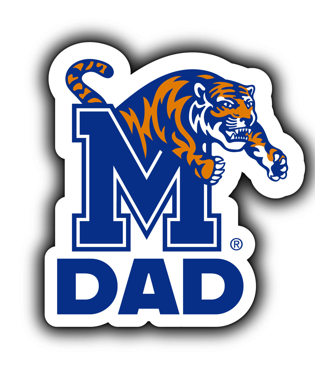 Memphis Tigers 4-Inch Proud Dad NCAA - Durable School Spirit Vinyl Decal Perfect Gift for Dad
