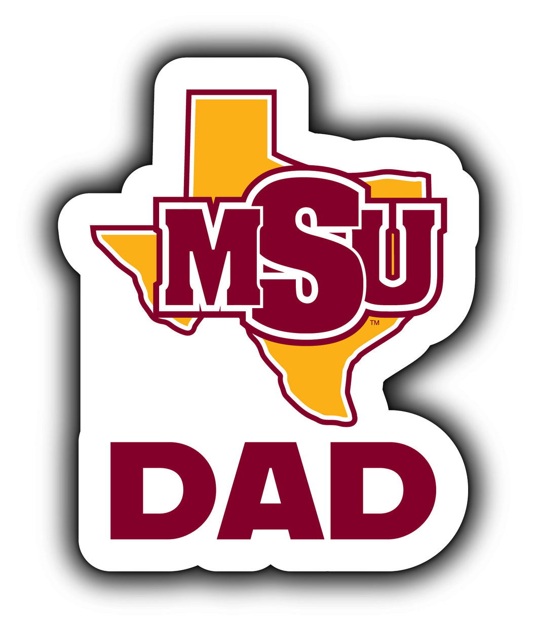 Midwestern State University Mustangs 4-Inch Proud Dad Die Cut Decal