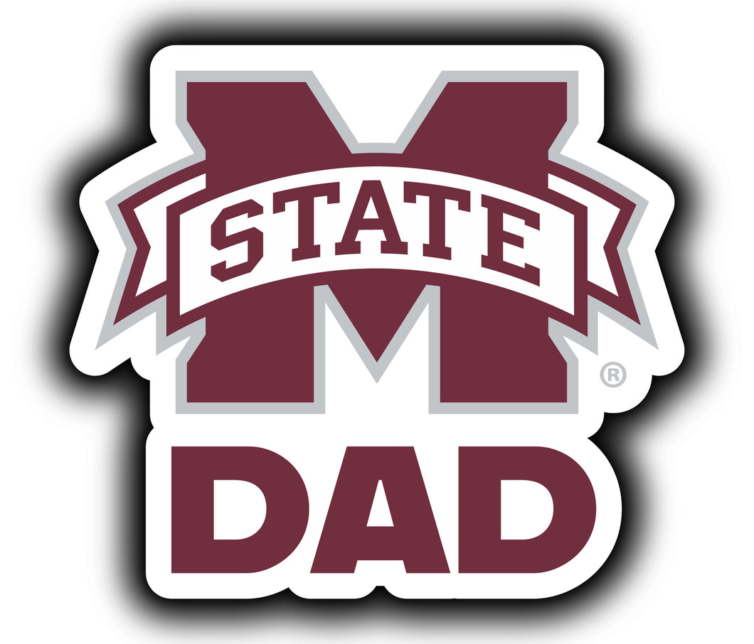 Mississippi State Bulldogs 4-Inch Proud Dad NCAA - Durable School Spirit Vinyl Decal Perfect Gift for Dad