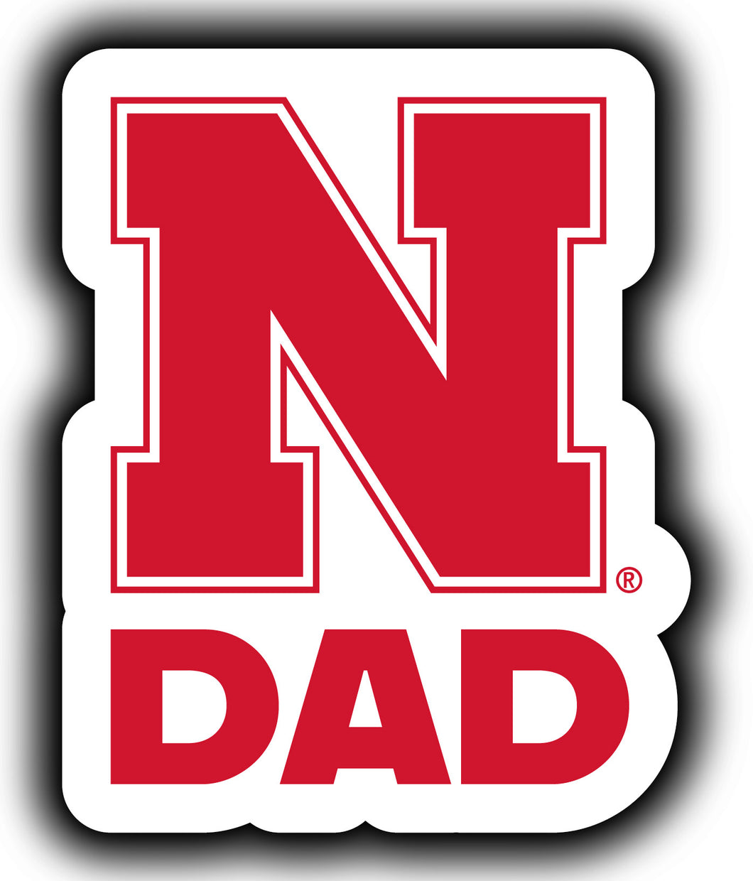 Nebraska Cornhuskers 4-Inch Proud Dad NCAA - Durable School Spirit Vinyl Decal Perfect Gift for Dad